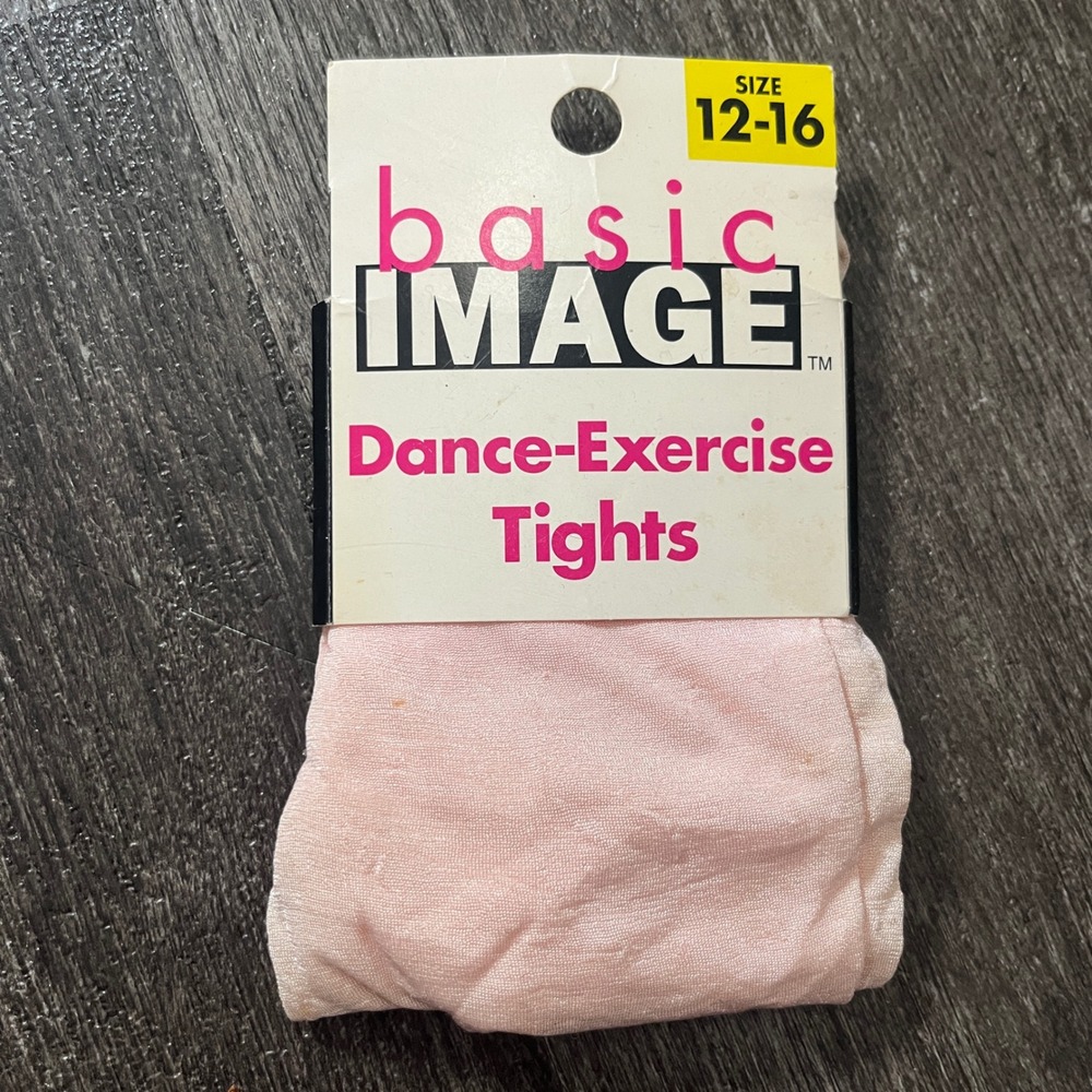 Vintage Basic Image Kids Dance Exercise Tights Pink Size 12 -‎ 16